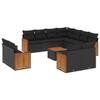 VidaXL Salon de Jardin avec Coussins 12 pcs, Canapés de Terrasse, Ensemble de Meubles de Patio, Mobilier d'Extérieur, Noir 3226503