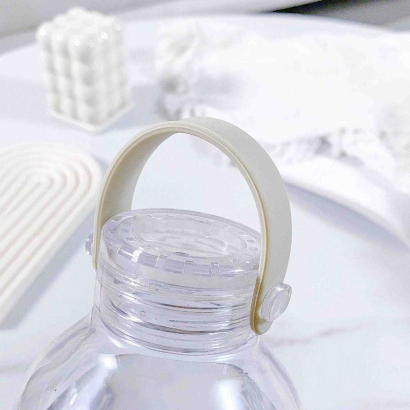 Portable Transparent Kawaii Water Bottle Sports Water Cup Plastic Handy Cup Outdoor Travel Office Essential Water Bottle Cup