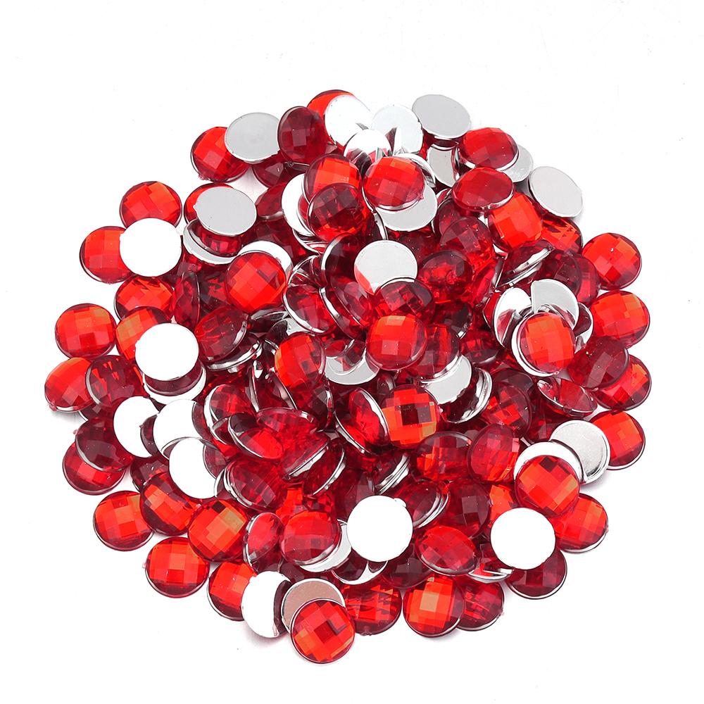 200pcs Round Flatback Acrylic Rhinestones Colorful Cabochon Beads For Jewelry Making DIY Necklace Earrings Hairclip Accessories