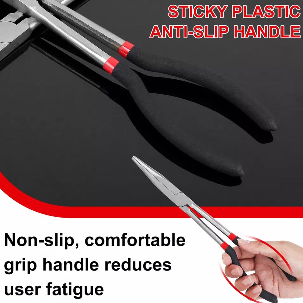 4Pcs Hose Gripper Plier Carbon Steel Long Reach Straight Spark Plug Removal Pliers Car Electrical Disconnect Plier Hose Clamp