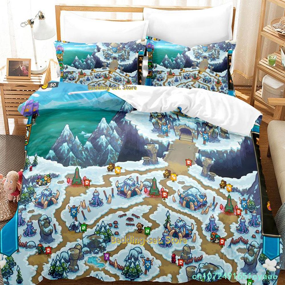 New Kingdom Rush Bedding Set Single Twin Full Queen King Size Bed Set Adult Kid Bedroom Duvetcover Sets Anime Parure De Lit Bed