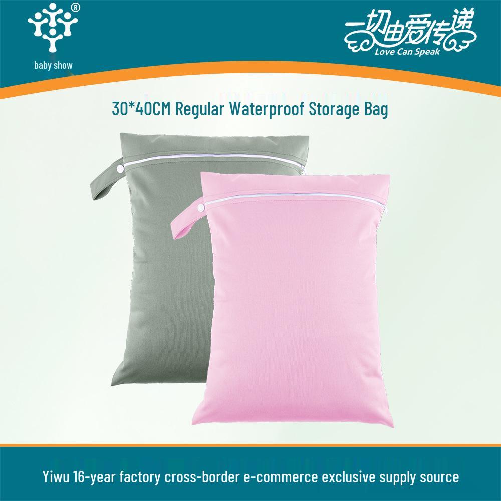 Waterproof Single Pocket Diaper Storage Bag - Portable and Washable Stroller Hanging Pouch