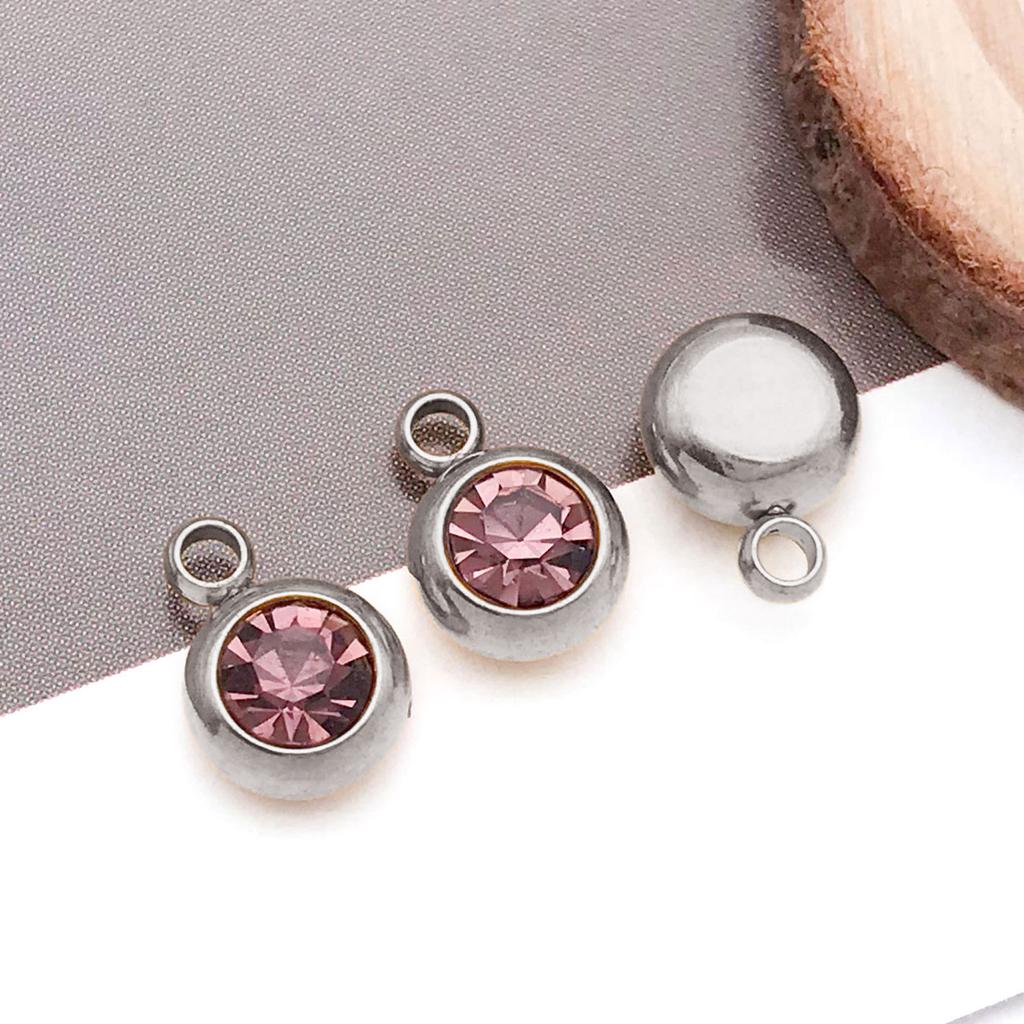 DIY alloy jewelry accessories inlaid with colored diamonds, twelve-star birthstone, birthstone, zodiac stone necklace, bracelet, small pendant.