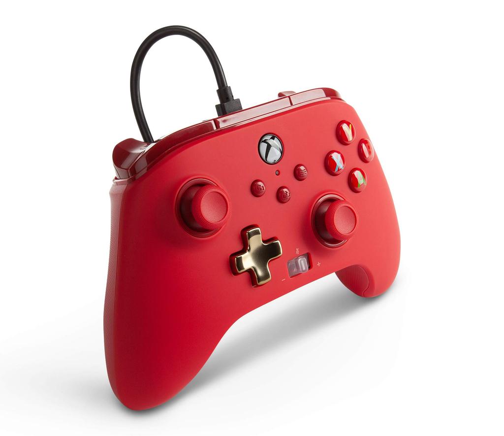 Enhanced Wired Dual Vibration Back for Xbox Series Xbox Windows 2-Year WarrantyPowerA Controller, Red, Function, Buttons, XS, One, PC, 10/11