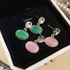 High-End Retro Geometric Resin and Rhinestone Earrings for Women