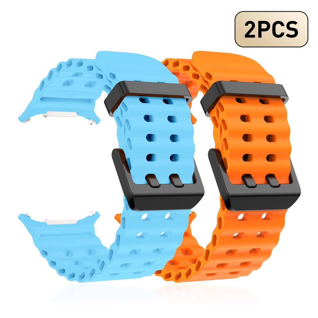 2pcs Silicone Watch Bands for Samsung Galaxy Watch Ultra 47mm, Square Hole Design, Multi-Color, Perfect Compatibility, Smartwatc