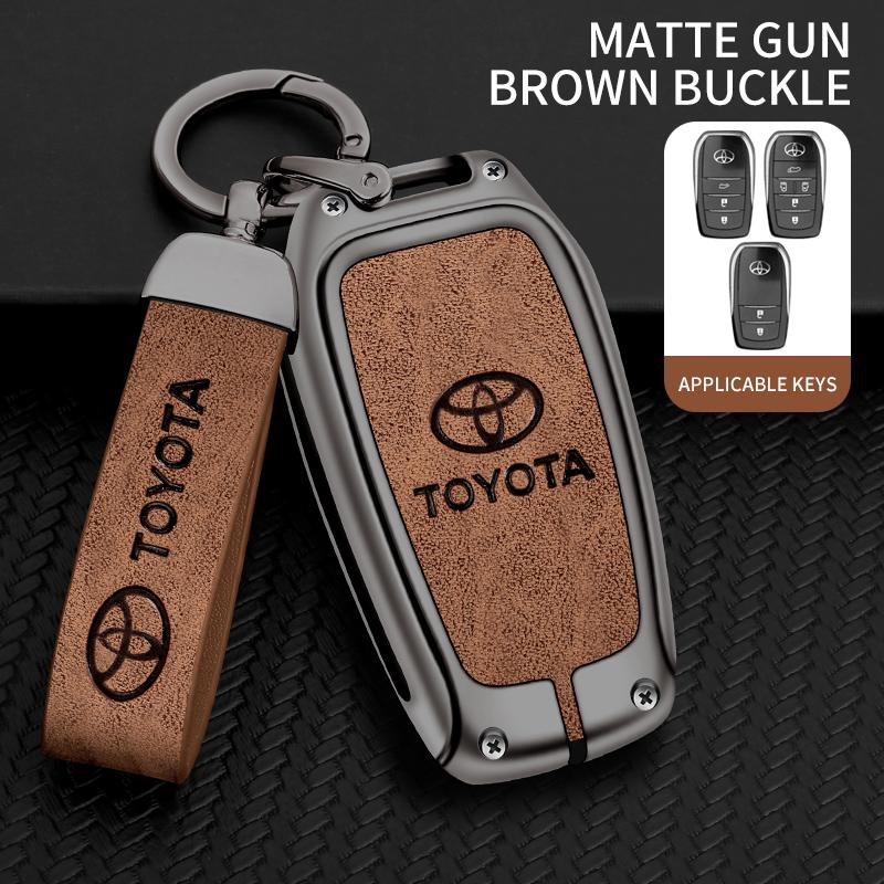 Car Key Case Cover Shell For Toyota Land Cruiser 200 Prado Crown Yaris Cross Hilux Innova Fortuner Camry Alphard PREVIA Vellfire
