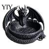 3D Printed Dragon Decor Gothic Jewelry Tray, Figurine, Mythical Creature Desktop Decorative Trinket Dish Organizer for Keys Coins Rings, Dark Fantasy