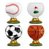 3D Rotating Ball Glass Cup, Creative Soccer Basketball Baseball Golf Design Glass Tumbler, 300ml Lead-Free Drinking Mug for Sports Fans