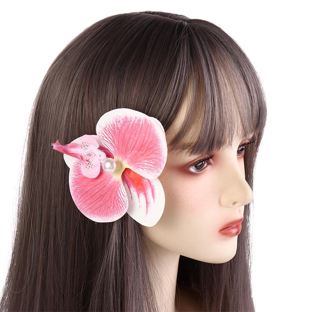 Butterfly Orchid Flower Hair Clip Cloth Girl Hair Clip Sweet Orchid Flower Hairpin  Women