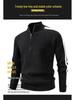 2025 Winter Men's Korean Style Half-Zip Stand Collar Knit Pullover, Plus Size Casual Base Layer