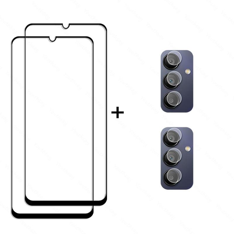 For Samsung Galaxy A15 Glass Samsung A15 Tempered Glass Full Cover Screen Protector Camera Film Galaxy A15 A14 A05 A05S Glass