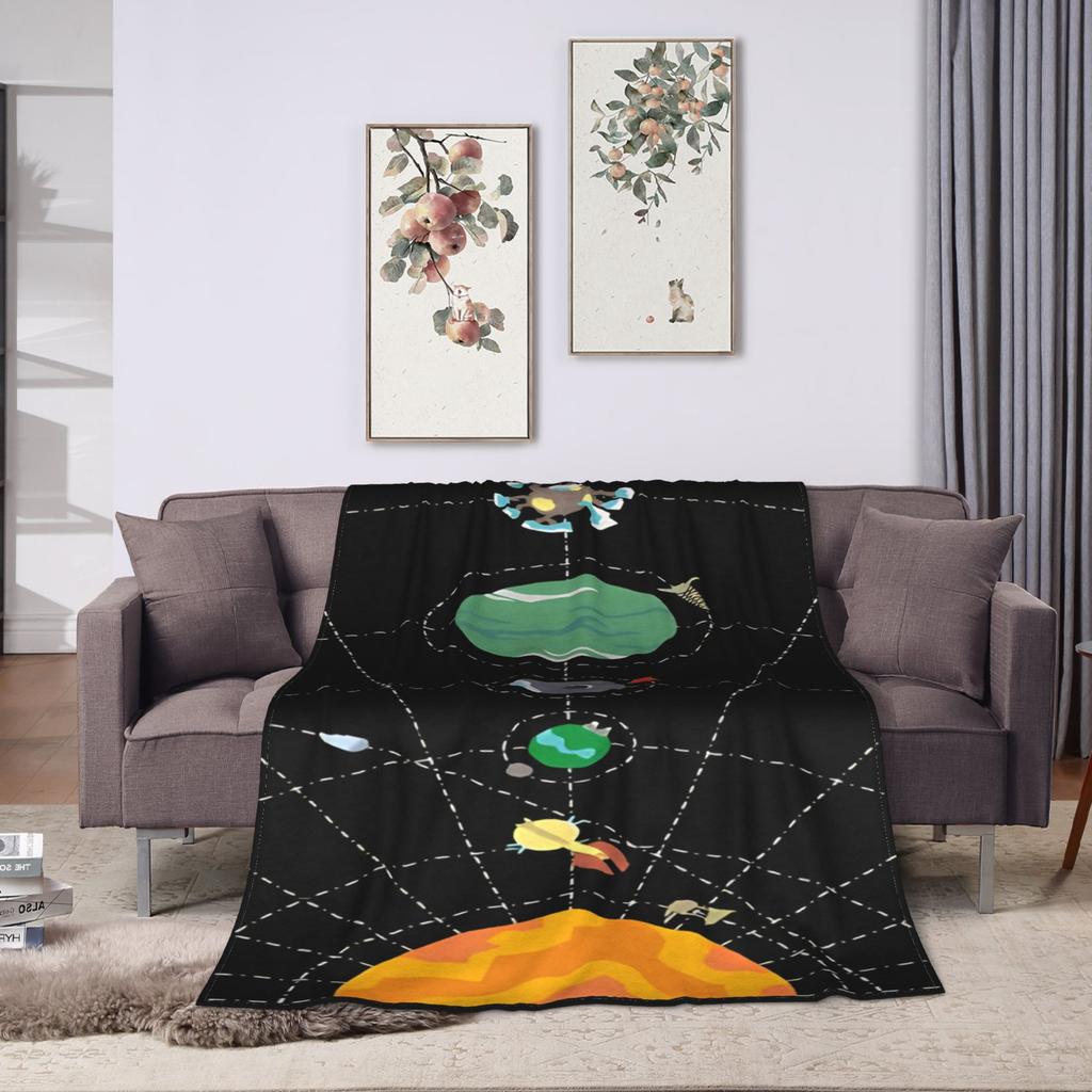 Outer Wilds Hearthian System Map Plush Blanket Kids Adult  Flannel Throw Blanket For Couch Bed Warm Soft Bedspread Gift Idea