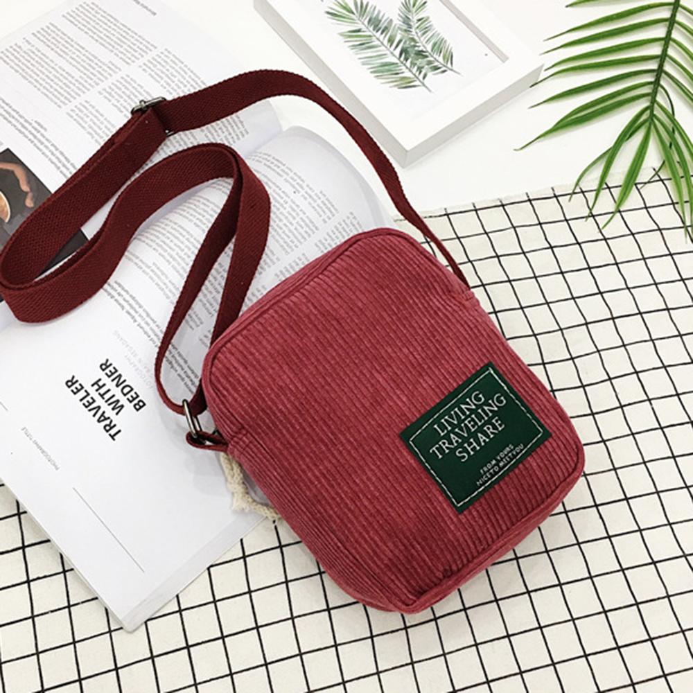 FASHION Cute Girl Canvas Bag Ins Small Crossbody Bag Female Student Solid Colour Simple Adjustable Strap Shoulder Bag Daily Women'S Bag