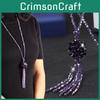 Fashionable Long Crystal Necklace With Eye-catching Tassel Suitable For Womens Autumn Winter