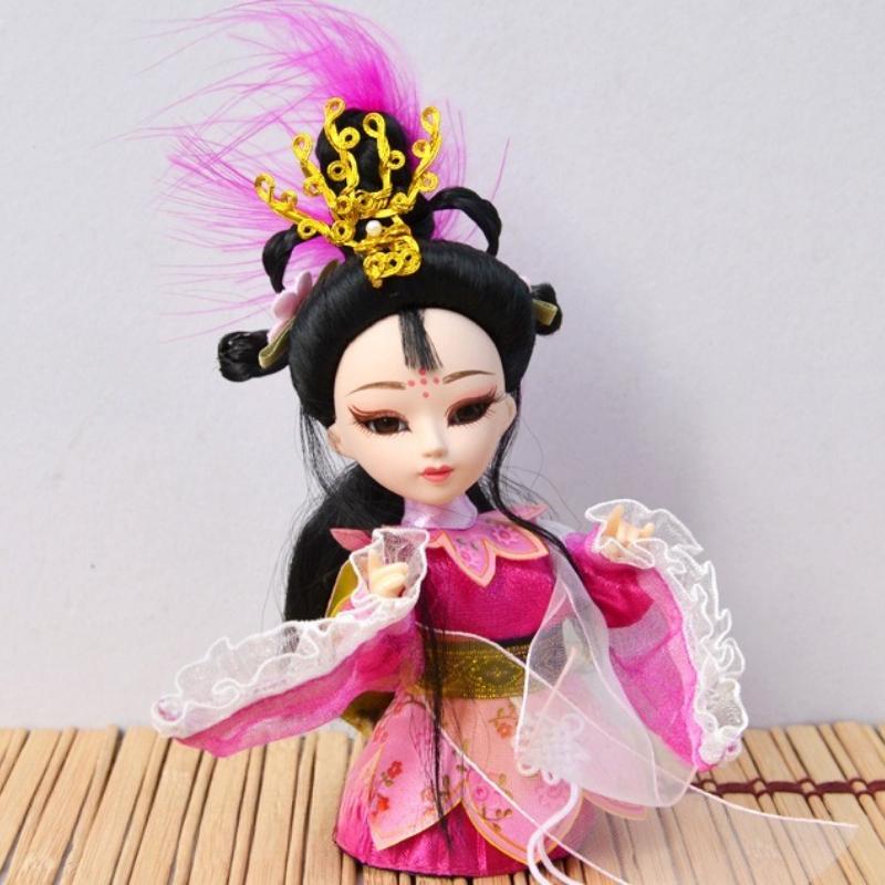 Chinese Peking Opera Mask Doll Opera Character Decoration Silk Doll Chinese Handmade Decorative Gifts Shop Decoration Doll