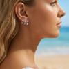 3 Pcs Gold Plated Hoop Set Earrings Zirconia Huggies Chunky Oval Stackable Women Hypoallergenic Helix Multiple Piercings