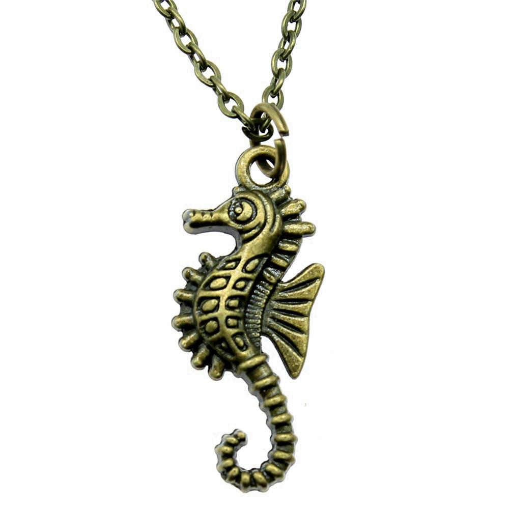 Mermaid Dolphin Ocean Life Pendant Antique Bronze Metal Men Collar Necklace Fashion Gift