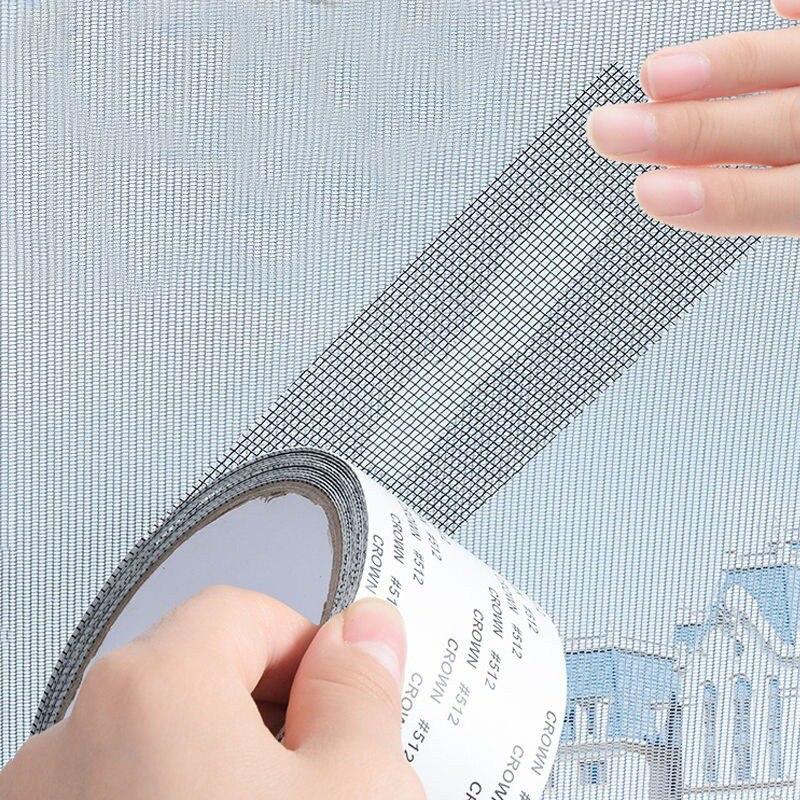 1PC Window Screen Repair Tape Self Adhesive Mesh Tape Net Door Fix Patch Anti Insect Mosquito Mesh Broken Holes Repairing