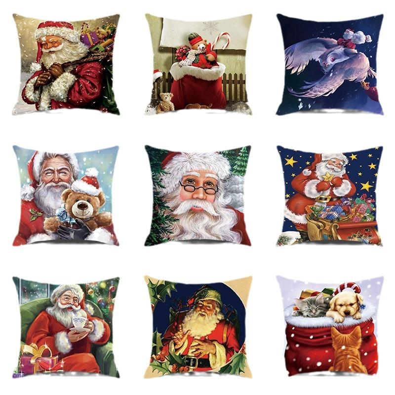 European Christmas Pillow Cushion Creative Home Linen Short Plush Bedside Sofa Pillow Case