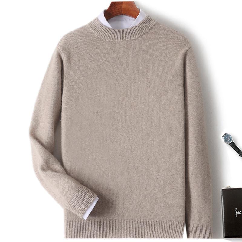 New cashmere sweater thickened semi-turtleneck pullover sweater with cashmere sweater men's inside