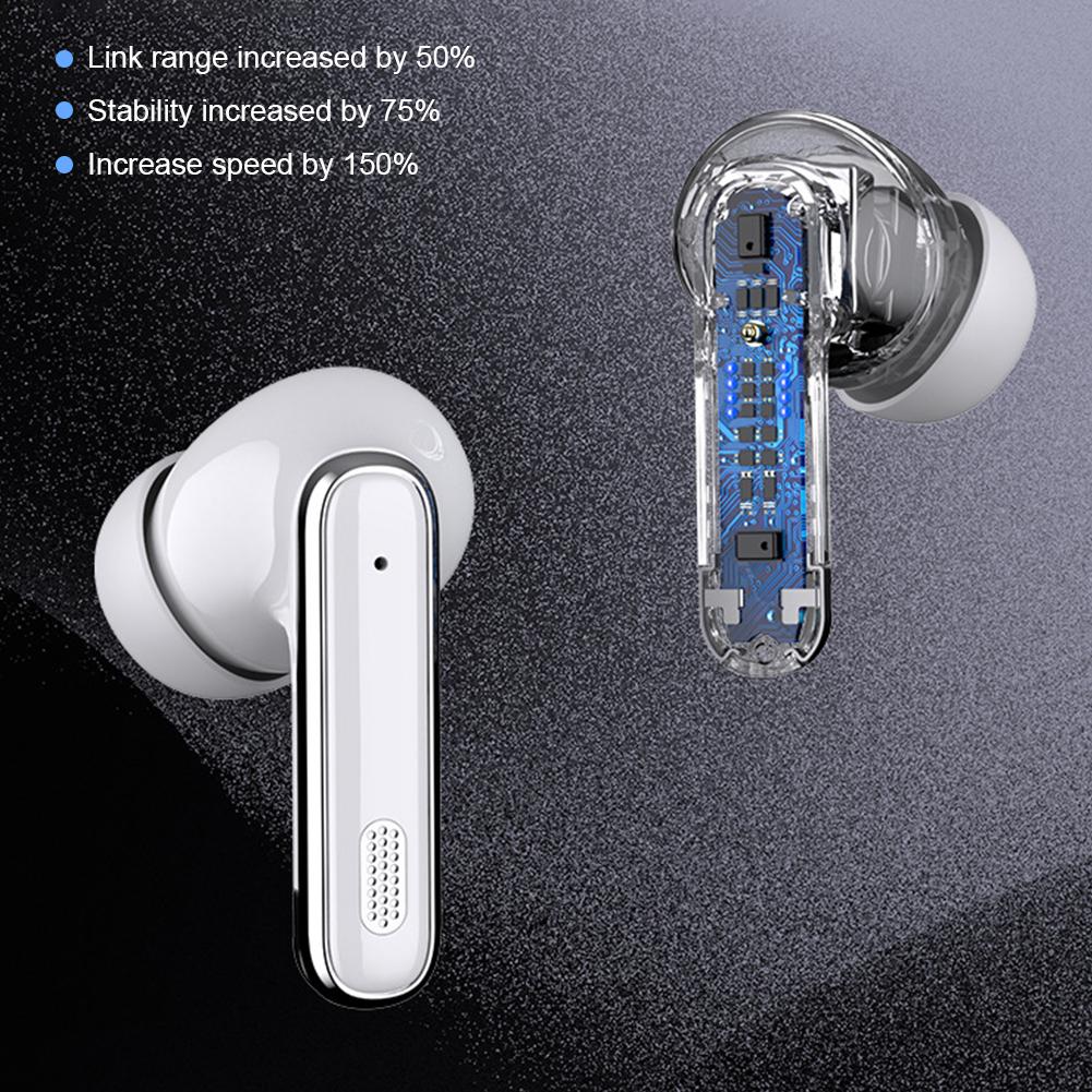 Bluetooth-Compatible 5.4 Headphones Noise Cancelling Digital Display Earbuds Smart Headphones for Running Gym Workout