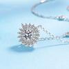 Lover Valentine's Day White Gold Girl Birthday Gift 1CT Moissanite Diamond Women Wedding Platinum Sunflower Necklaces