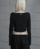 ETRE AU SOMMET Shoulder Line Button Long Sleeve (Black)