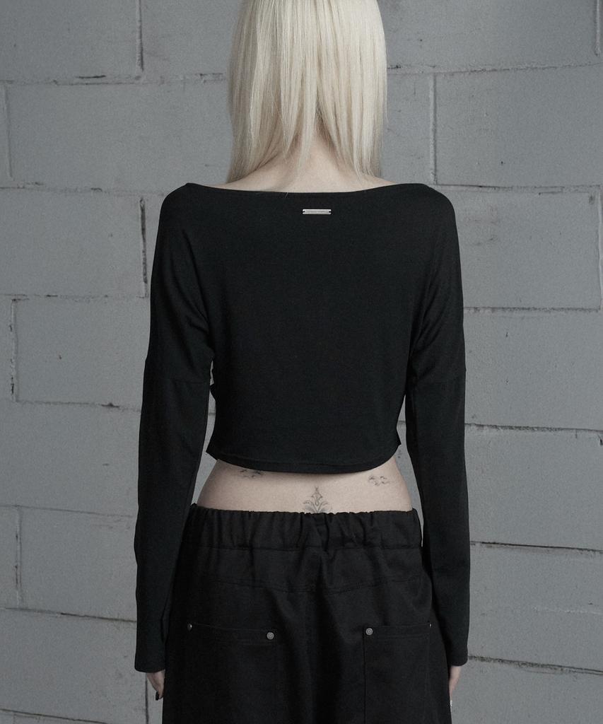 ETRE AU SOMMET Shoulder Line Button Long Sleeve (Black)