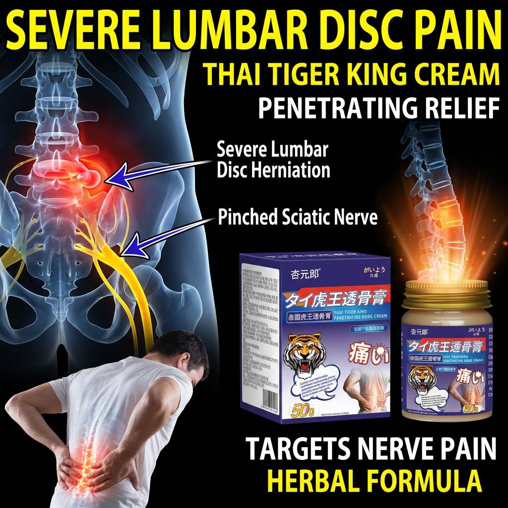 50g Thai Tiger King Herbal Pain Relief Cream for Joint Muscle Back Knee Neck Shoulder Soreness Soothing Massage Rub