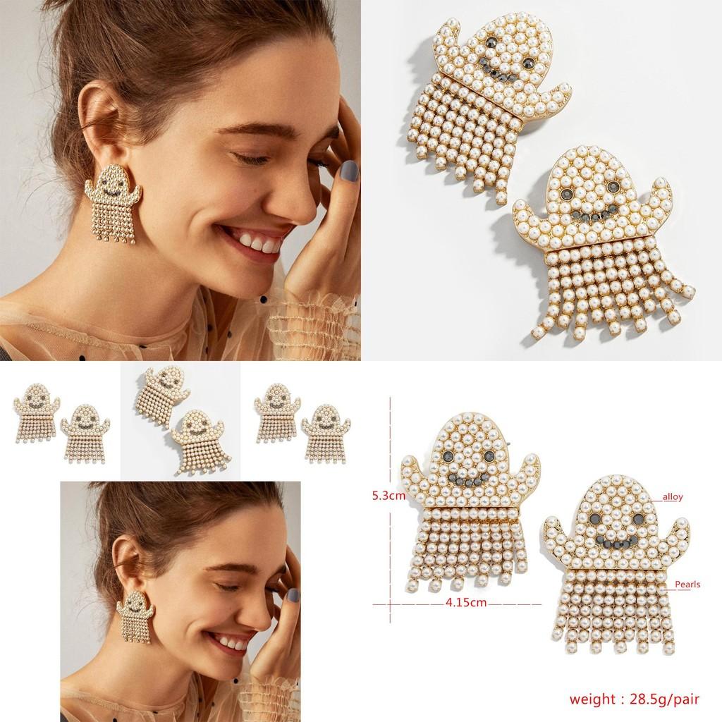 Stilvolle Legierung Perle Geist Tropfen Ohrringe für Frauen Ideal für Feiern