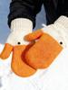 Funny Big Goose Knitted Mittens Cute Animal Fingerless Gloves Warm Soft Winter Handwear for Kids Adults Outdoors Novel Gifts