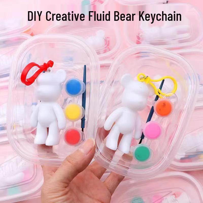 Graffiti Fluid Bear DIY Keychain Gift Set for Kids