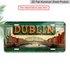 2D Flat, 1pc, Vintage Aluminium Decorative Sign, for Decorationg Only, Outdoor Wall Art (11.8×5.9 Inch), "DUBLIN" Aluminum Sign, Retro City Wall Art