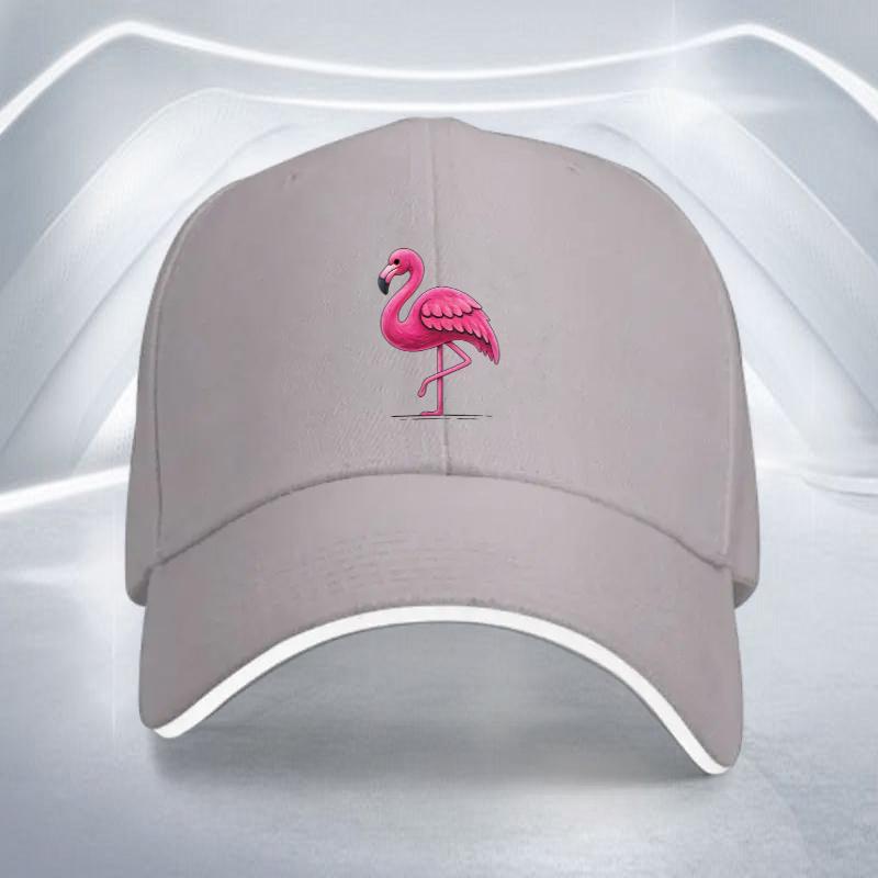 Pink Flamingo Baseball Cap Polyester Adjustable Sandwich Brim Sports Outdoor Hat