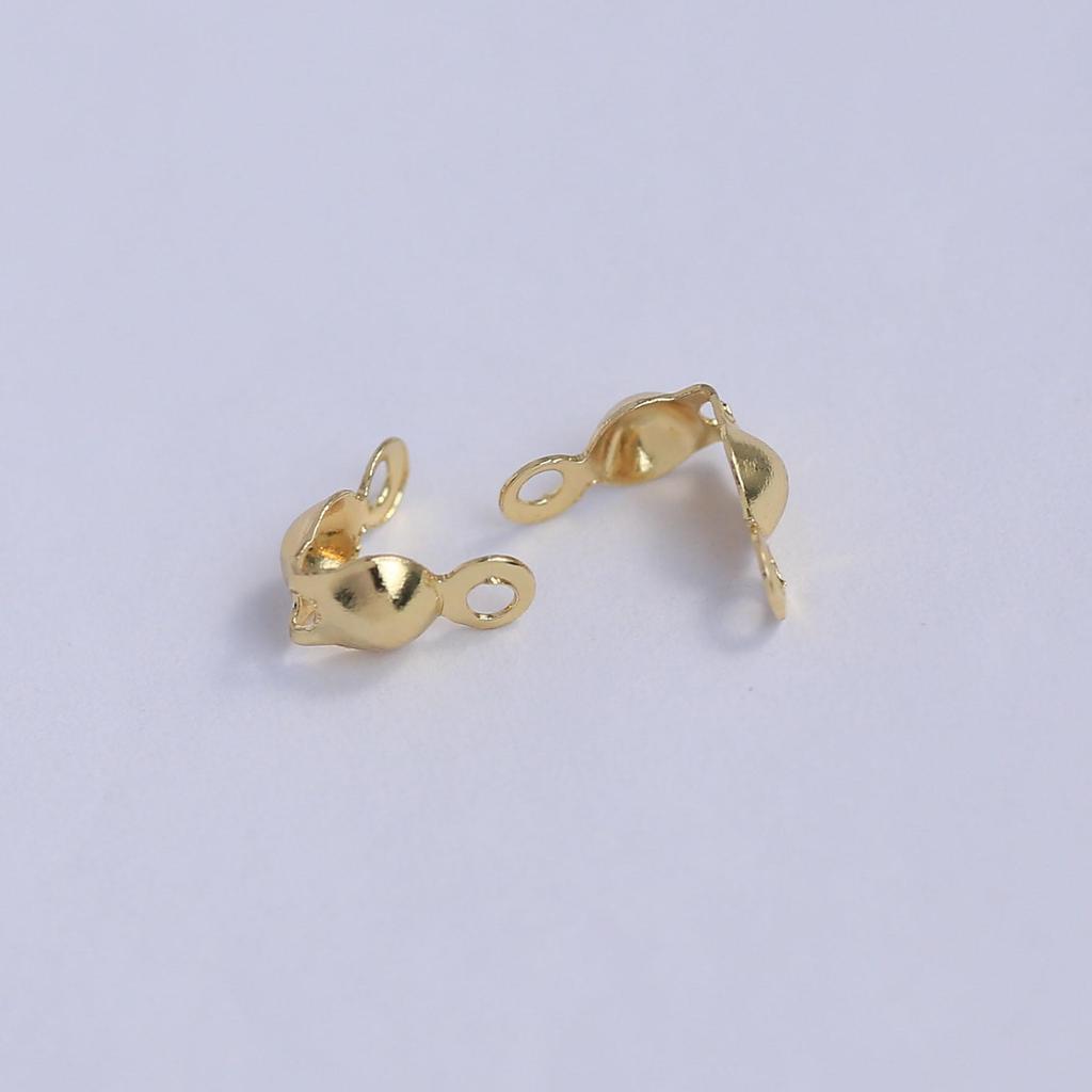 18k Gold-Plated Double-Hole End Cap for DIY Jewelry Making