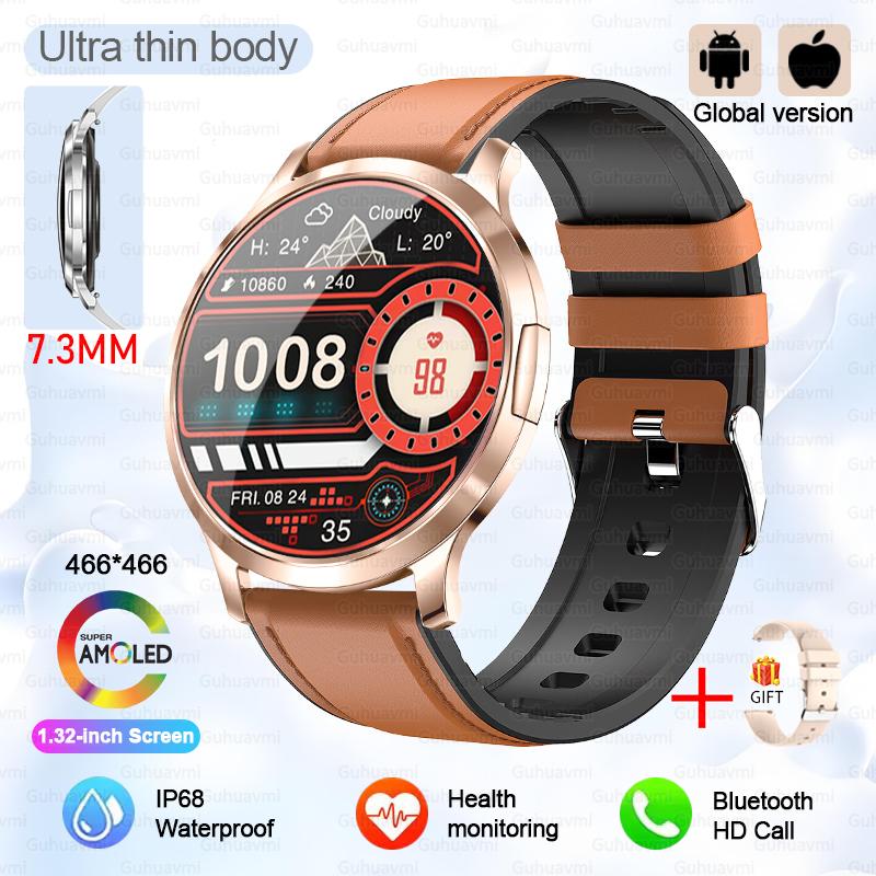 New Bluetooth Call Smart Watch AMOLED Screen Women Health Heart Rate Oximetry Monitor Waterproof Sports Smartwatches Woman