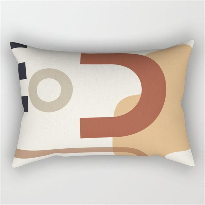 Nordic-style Irregular Geometric Lumbar Cushion | 3050 Rectangular Sofa Pillowcase Removable