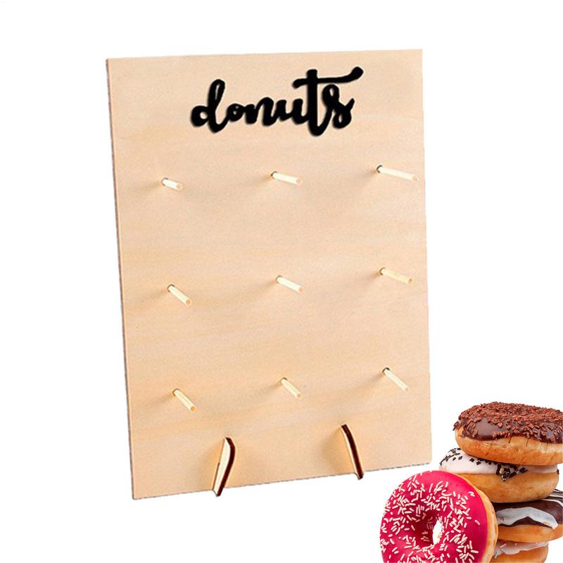 Donut Board Holz Donut Ständer für Hochzeit 9 Löcher Donut Wand für Hochzeit Donut Ausstellung zur Dekoration des Tisches