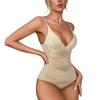 Formgebender Jumpsuit mit V-Ausschnitt, Leichte Formung Bauchkontrolle, Po-Anhebung, Körperformendes Korsett, Push-up Bustkorsett, Mesh