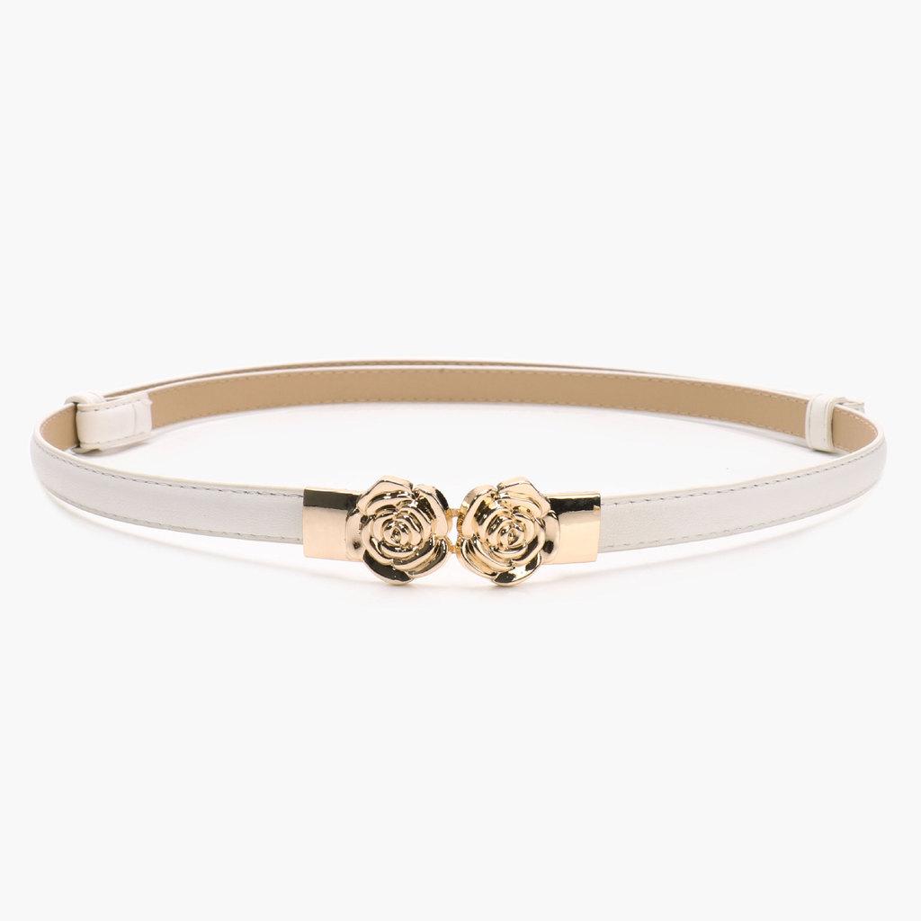 Womens Pu Leather Waist Belt With Silver Buckle For Casual Dress And Office Outfit
