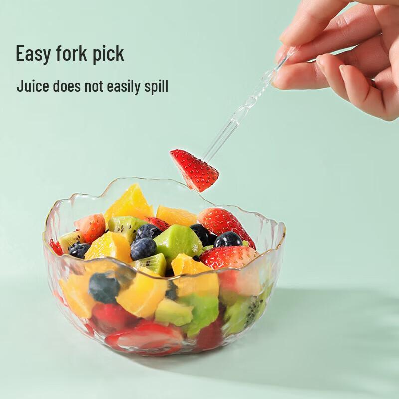 Meiliya Einweg-Obst- und Dessertgabeln aus lebensmittelechtem Kunststoff