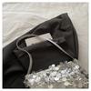 Portable Lightweight Sequin Shoulder Bags Evening Party Large Capacity Underarm Bag Solid Color Female Handbag Women