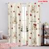 2pcs,2D Plane Printing Pattern Curtains Christmas Bears Trees Bells (3) Durable Polyester (without Rod) Festive for Various