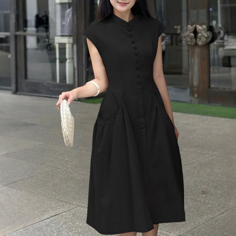 

ZANZEA Женское летнее повседневное платье без рукавов со стойкой S