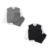 Conjunto de 3 peças: Colete Oversized + Camiseta de Manga Longa + Calça Jogger