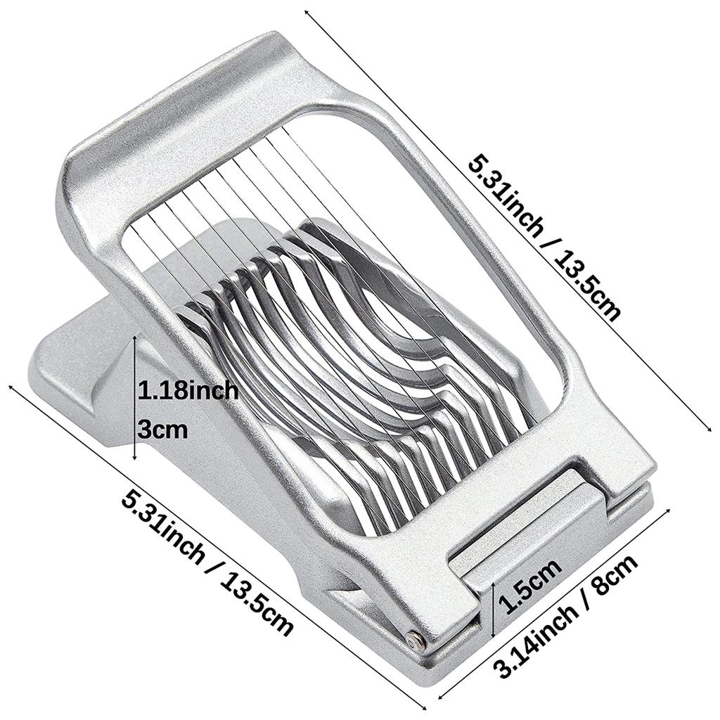 Egg Slicer Heavy Duty Aluminium Alloy Egg Slicer Cutter for Hard Boiled Eggs Multipurpose Egg Cutter Mini Manual Egg Slicer