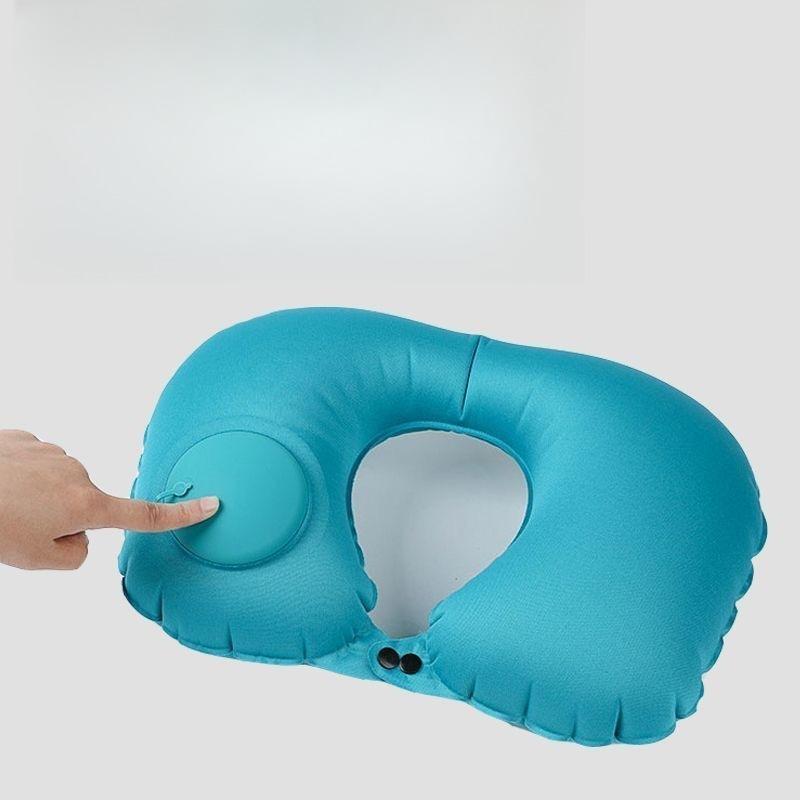 U-shaped Pillow, Inflatable Pillow, Portable Storage, Press-type Travel Neck Pillow, Travel Car Neck Pillow, Neck Protection