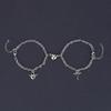 European & American Magnetic Love Lock Bracelet Pair: Stainless Steel Heart-Key Design for Couples