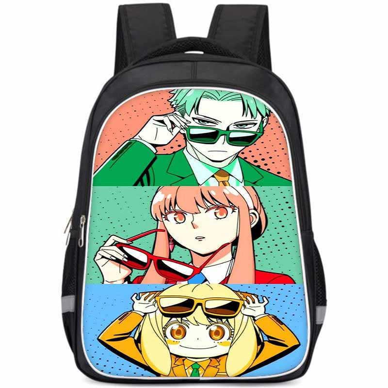 Geräumiger Spy Family Rucksack für Kinder Leichte Oxford-Stoff Schultasche